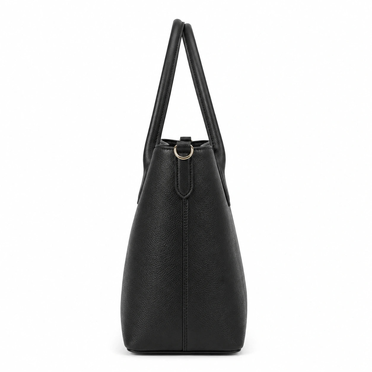 Bagaura Classic Black Faux Leather Tote Bag