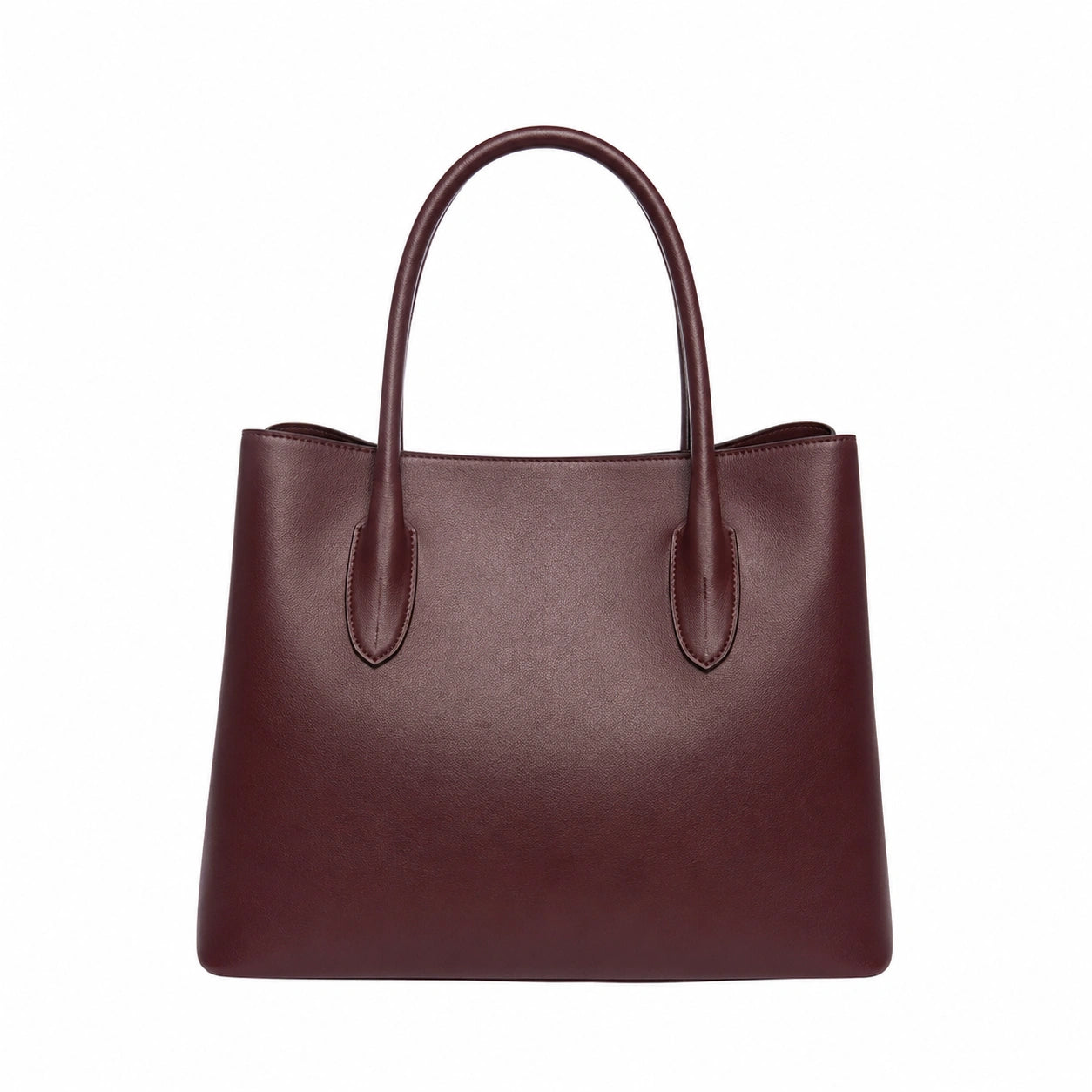 Bagaura Classic Burgundy Faux Leather Tote Bag