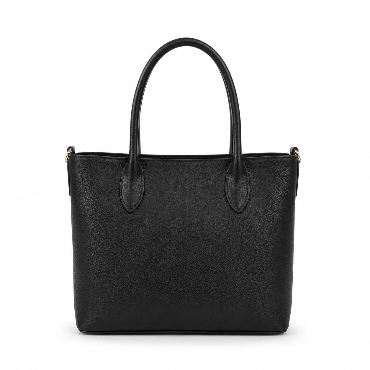 Bagaura Classic Black Faux Leather Tote Bag