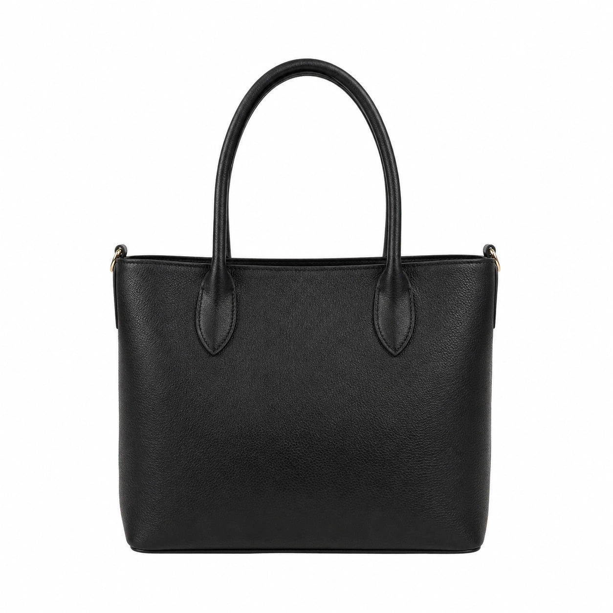 Bagaura Classic Black Faux Leather Tote Bag