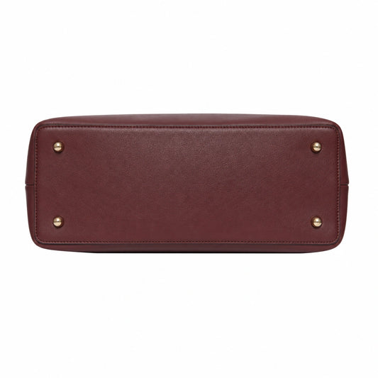 Bagaura Classic Burgundy Faux Leather Tote Bag