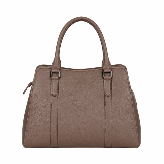 Bagaura Textured Beige Faux Leather Tote Bag