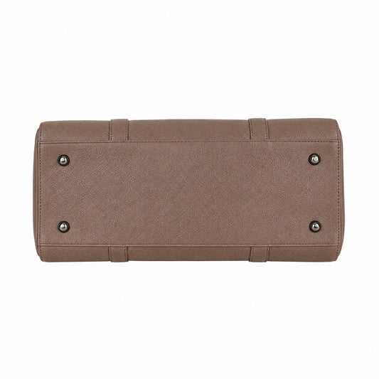 Bagaura Textured Beige Faux Leather Tote Bag