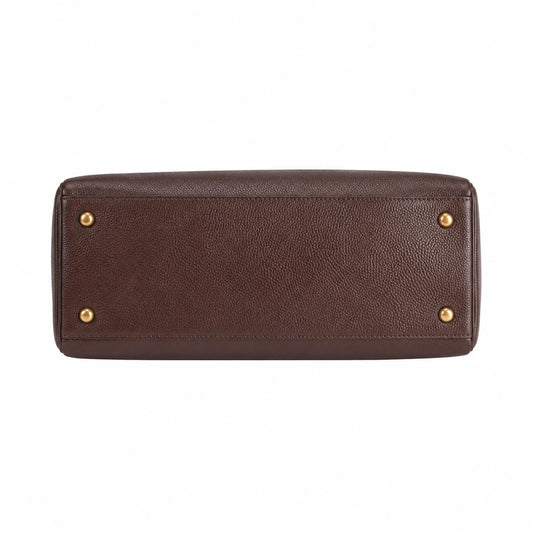 Bagaura Textured Brown Faux Leather Tote Bag