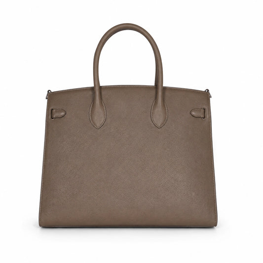 Bagaura Textured Grey Faux Leather Tote Bag