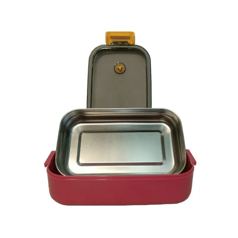 2 Compartment Insulated Lunch Box Red