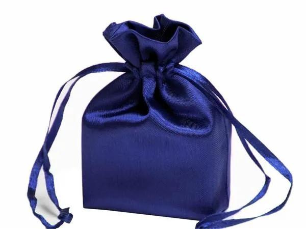 3X4 Navy Elegant Satin Bags - 12 pcs