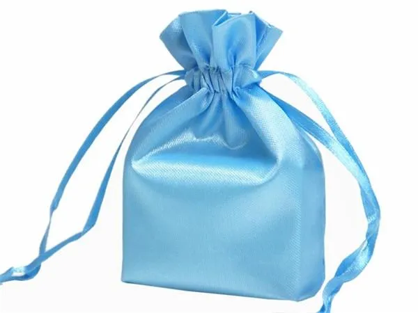 5x7 Blue Elegant Satin Bags - 12 pcs