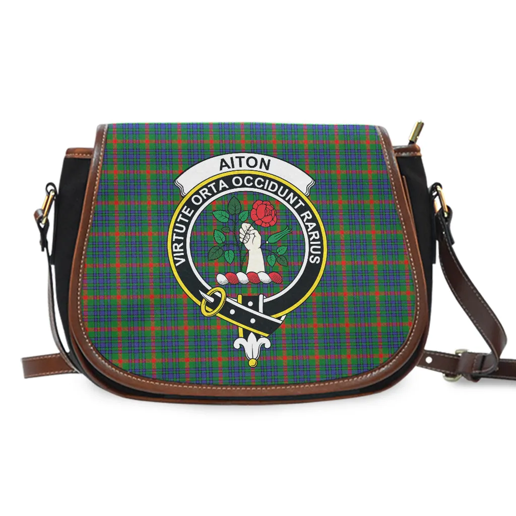 Aiton Tartan Saddle Bag with Family Crest