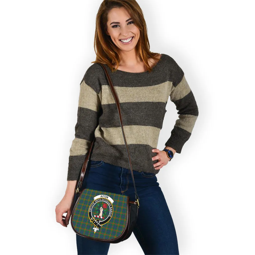 Aiton Tartan Saddle Bag with Family Crest