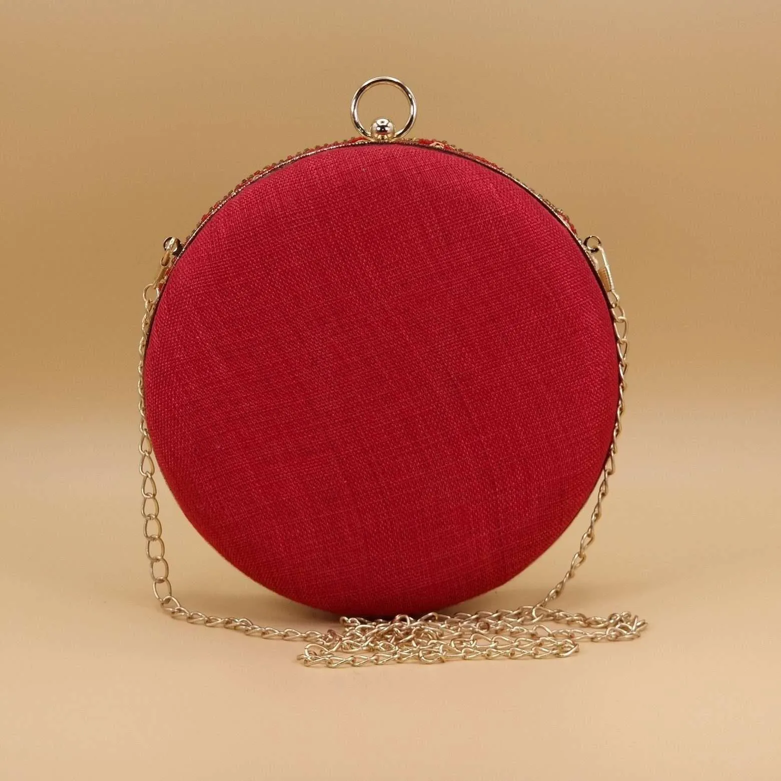 Alaya Round Clutch Deep Red