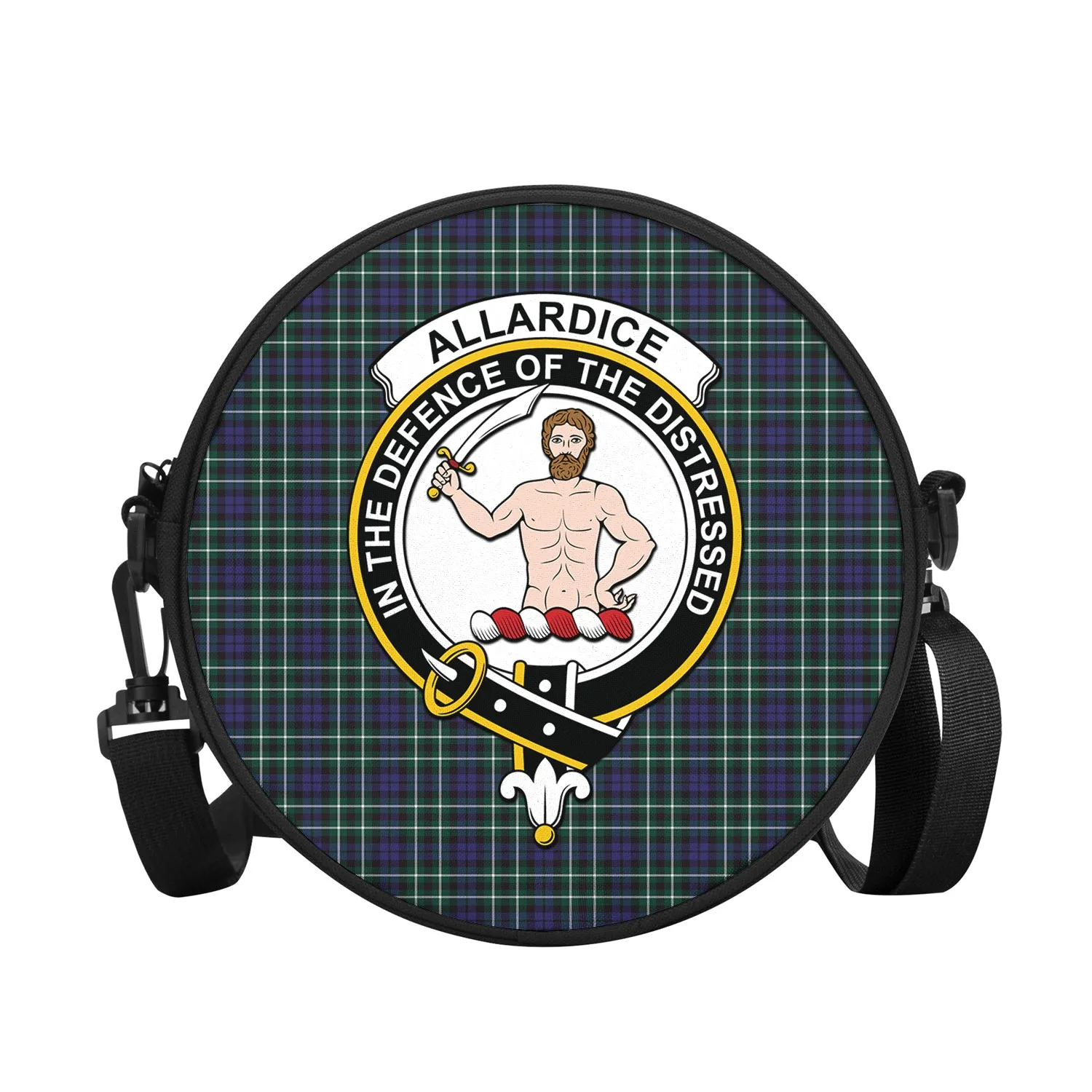 Allardice Tartan Round Satchel Bags with Family Crest