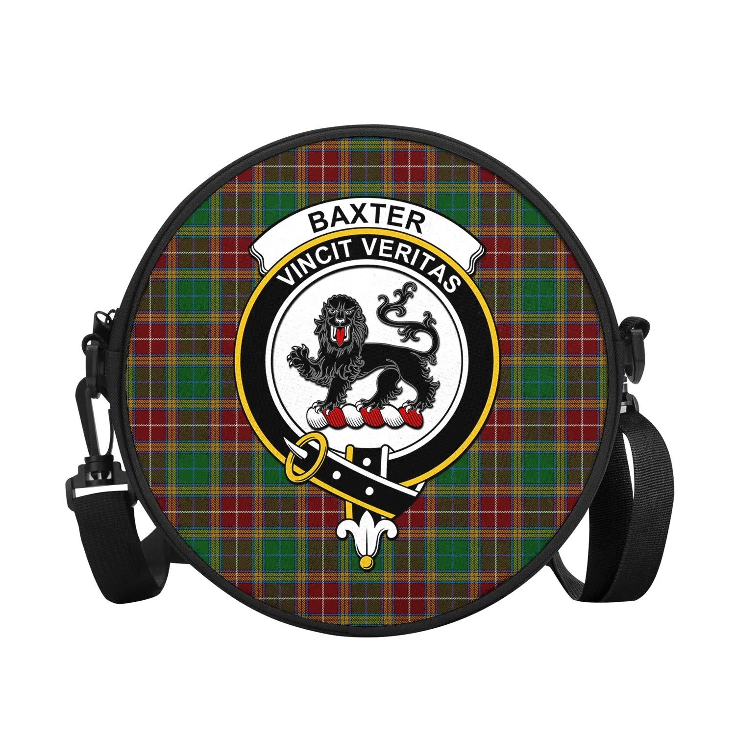 Baxter Tartan Round Satchel Bags with Family Crest