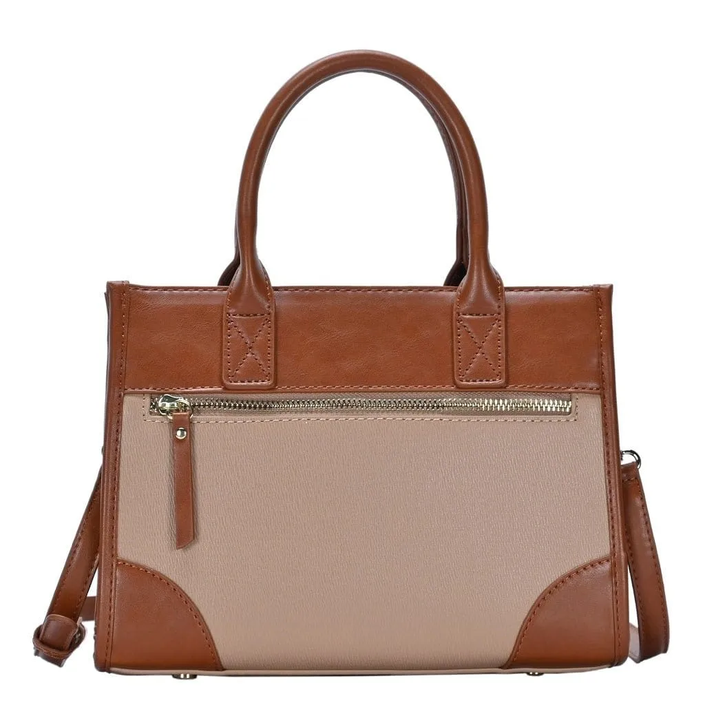 BGW4154 Structured Two-Tone Satchel