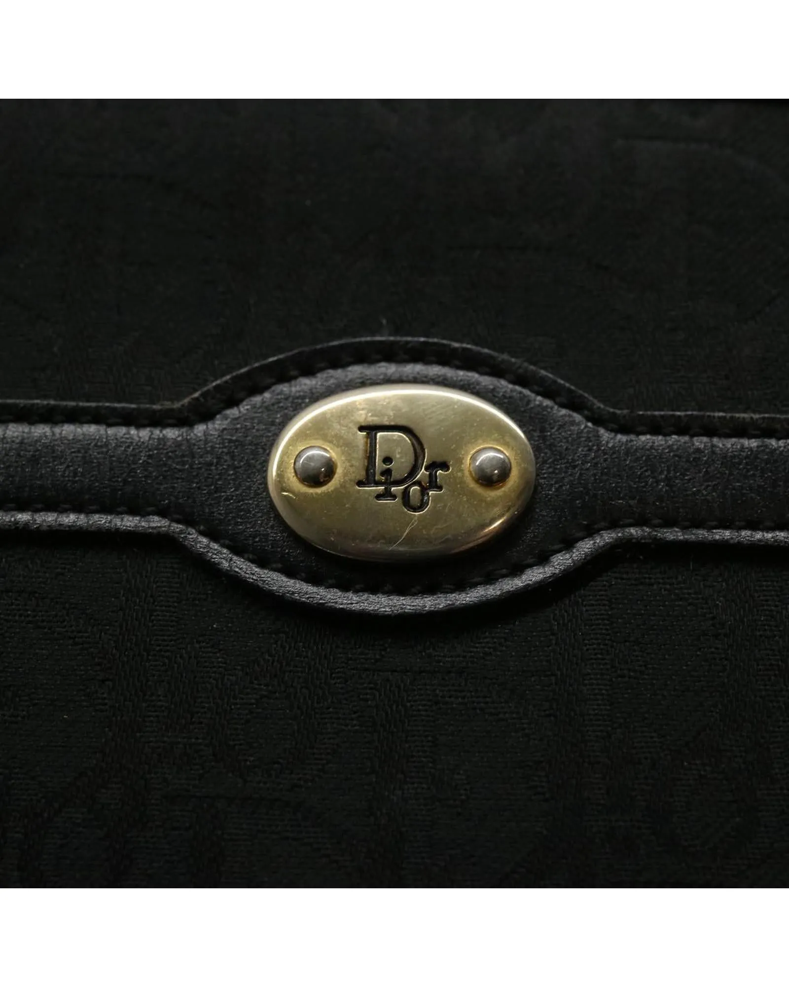 Black Canvas Clutch Bag with Christian Dior Logo