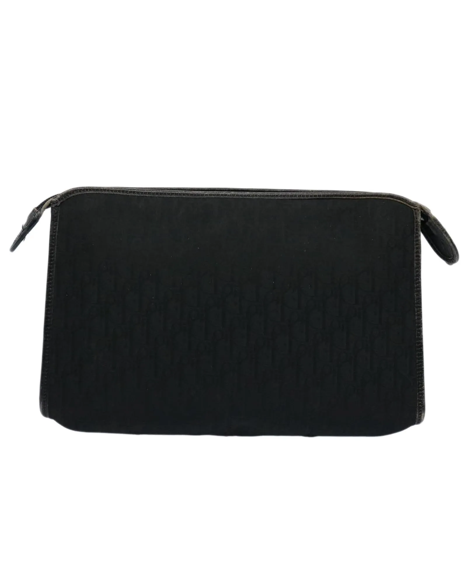 Black Canvas Clutch Bag with Christian Dior Logo