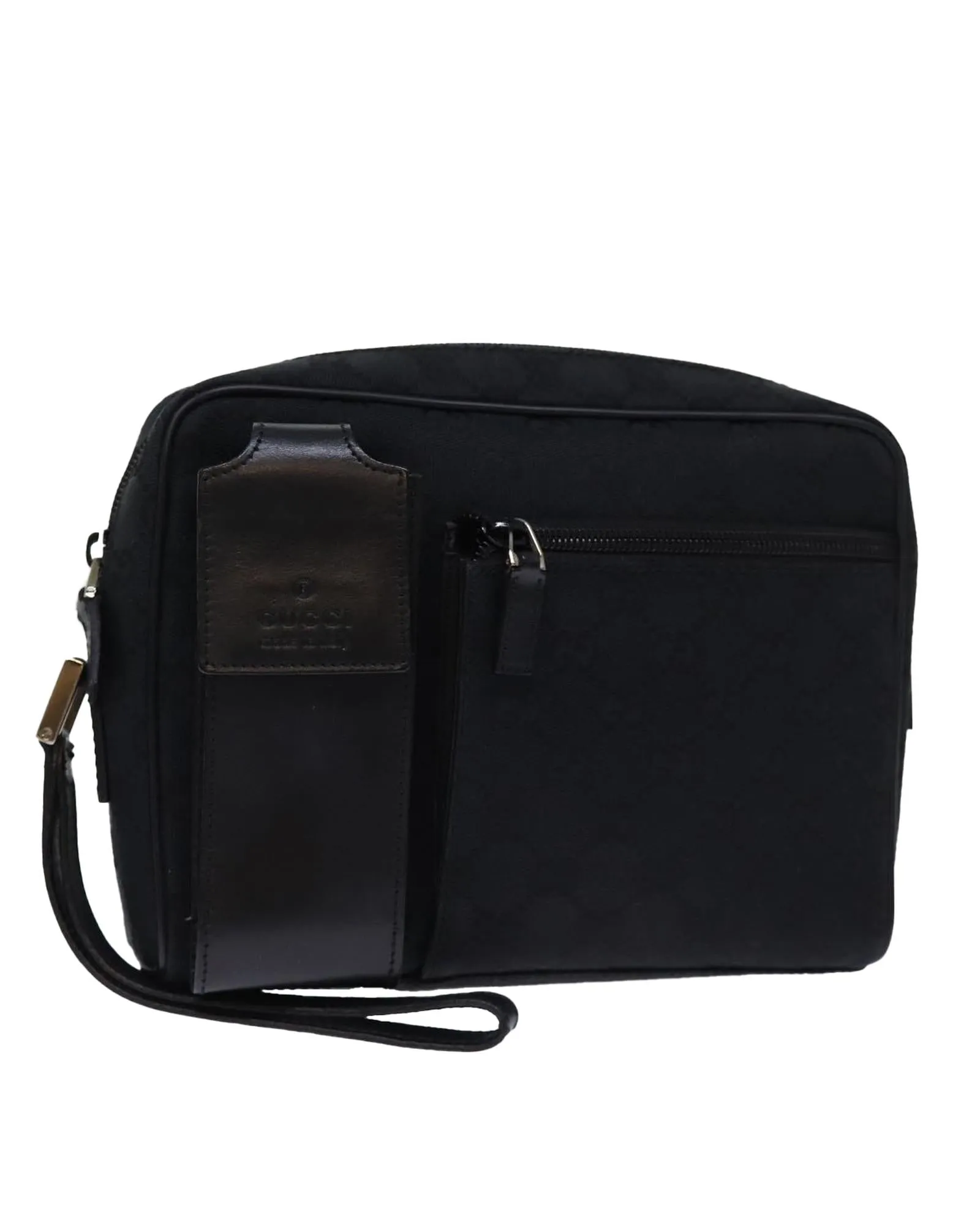 Black GG Canvas Clutch Bag - Italian Made Designer Accessory