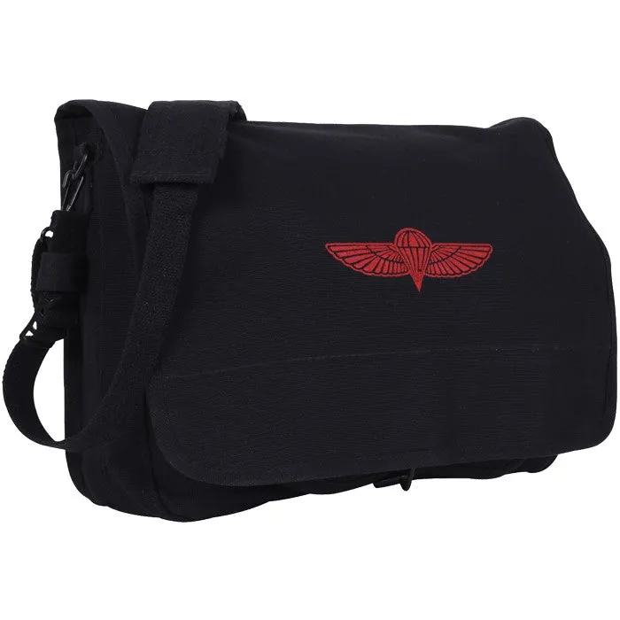 Black - Israeli Paratrooper Shoulder Bag with Emblem