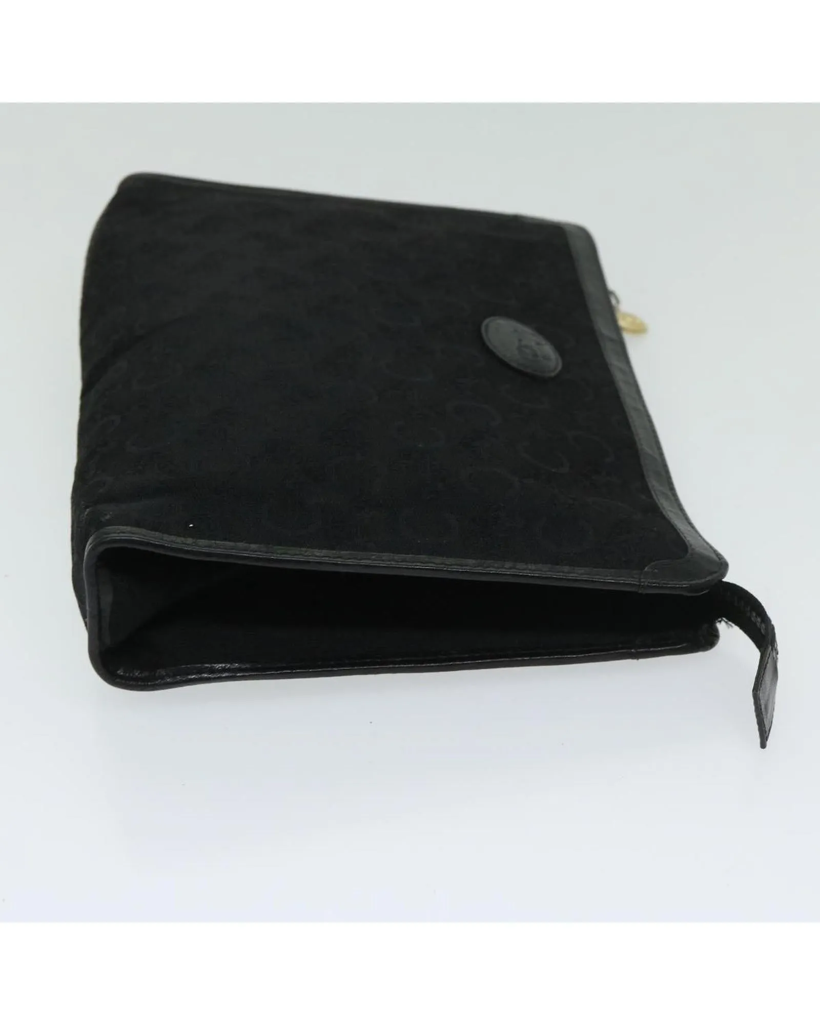 Black Macadam Canvas Clutch Bag with Accessory - Italy