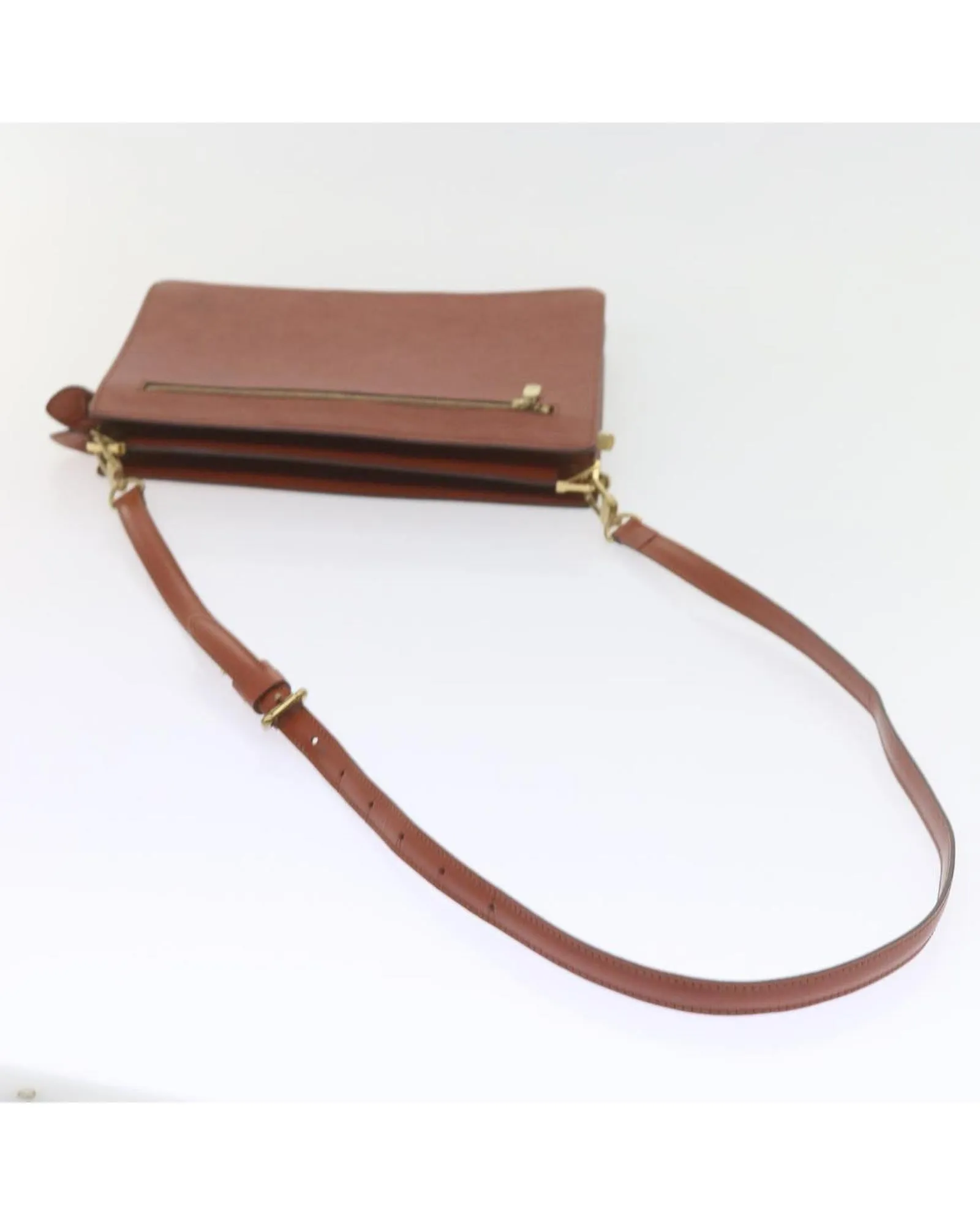 Brown Epi Leather Clutch Bag with Shoulder Strap - Authentic LV