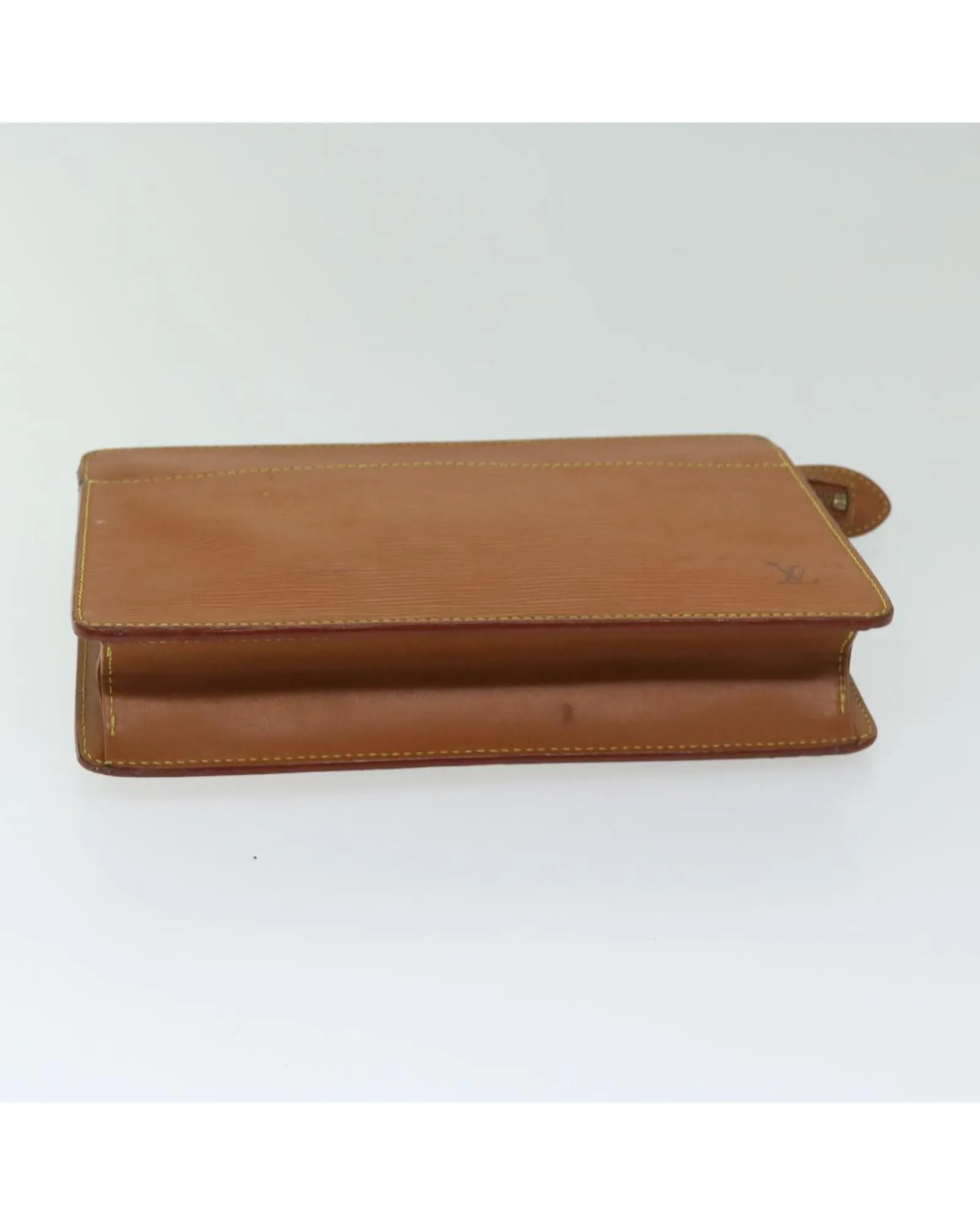 Brown Epi Leather Clutch Bag with Zipang Gold Hardware - Authentic