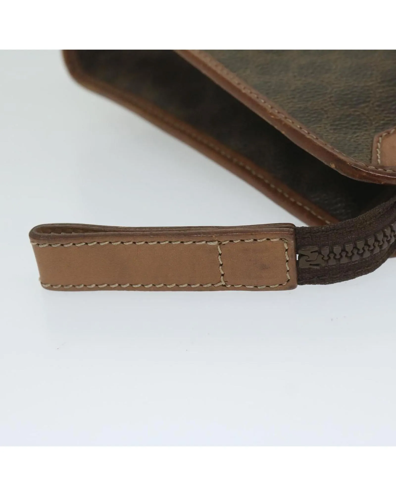 Brown Macadam Canvas Clutch Bag - Authentic CELINE