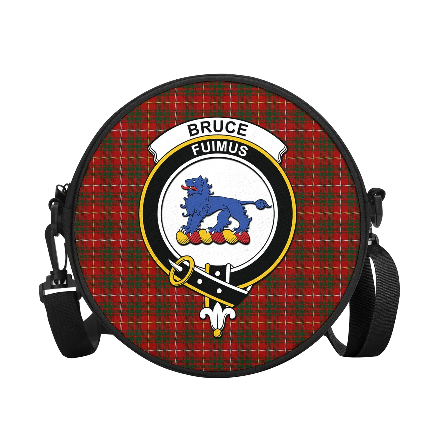 Bruce Tartan Round Satchel Bags with Family Crest