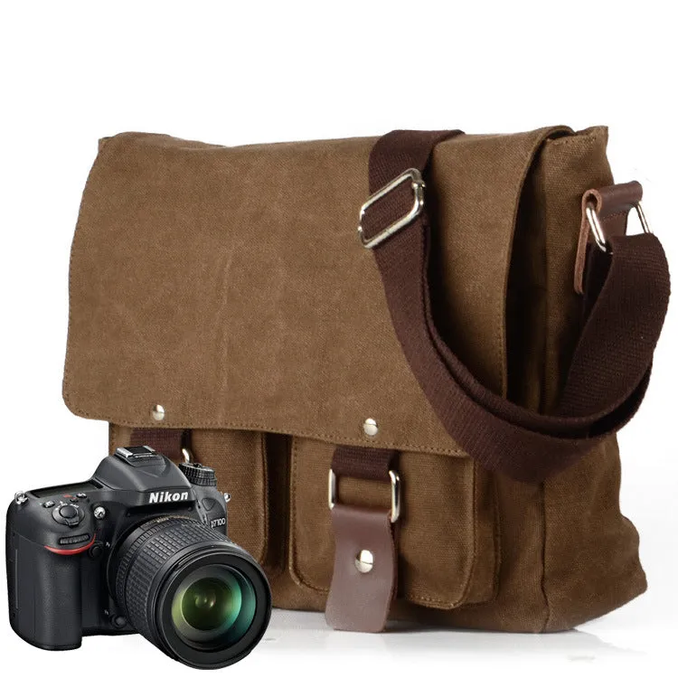 Canvas Camera Bag Case Crossbody Bag Shoulder Bag Messsenger Bag Briefcase Business Bag Casual Commuter Bag For Gift