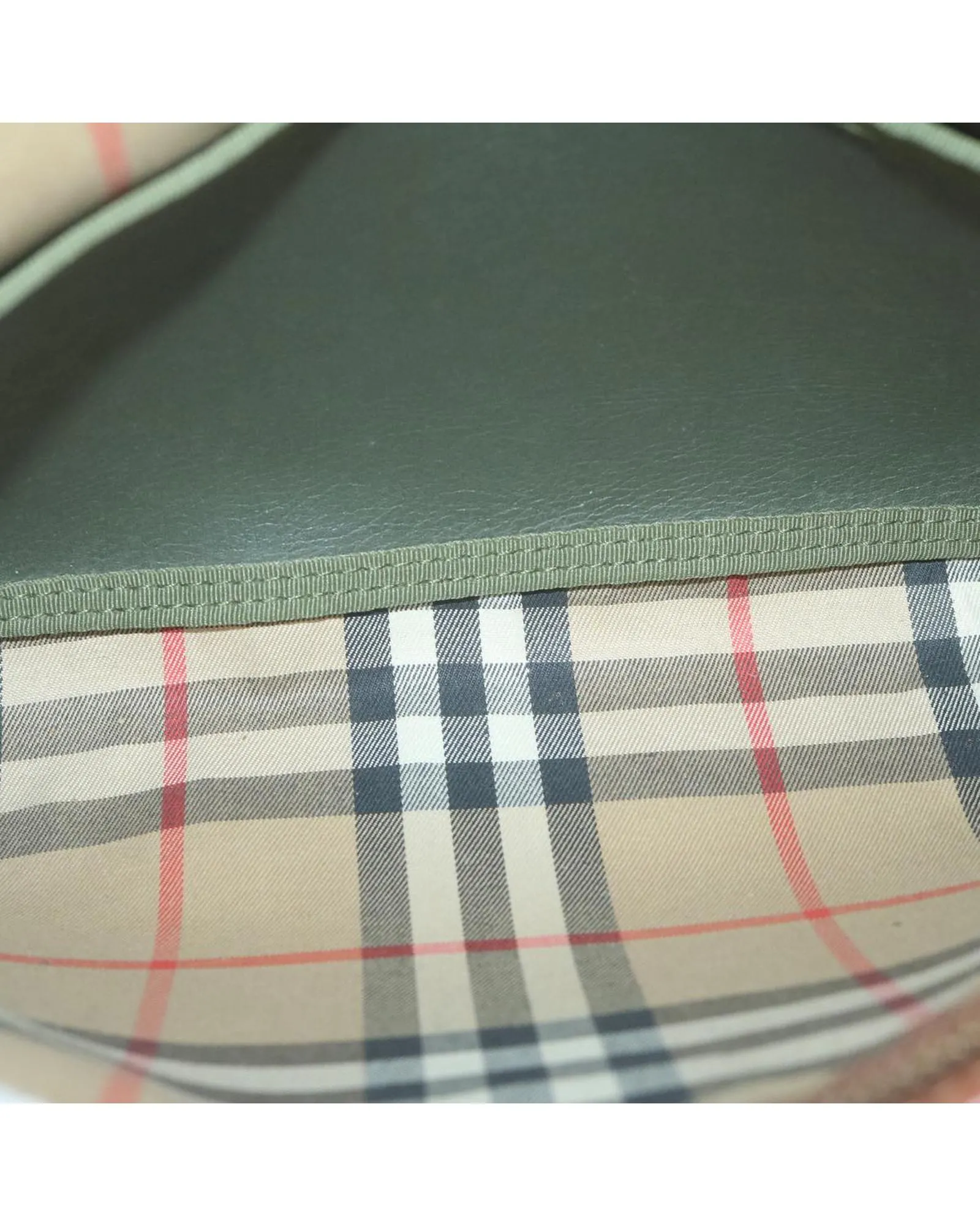 Canvas Khaki Clutch Bag with Rubbing and Scratches