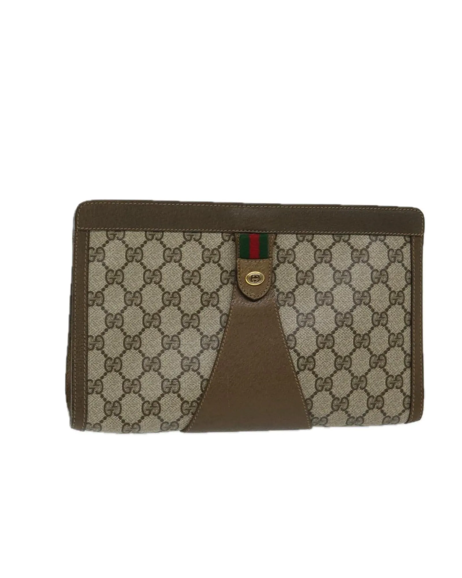 GG Supreme Web Clutch Bag with Red Accents