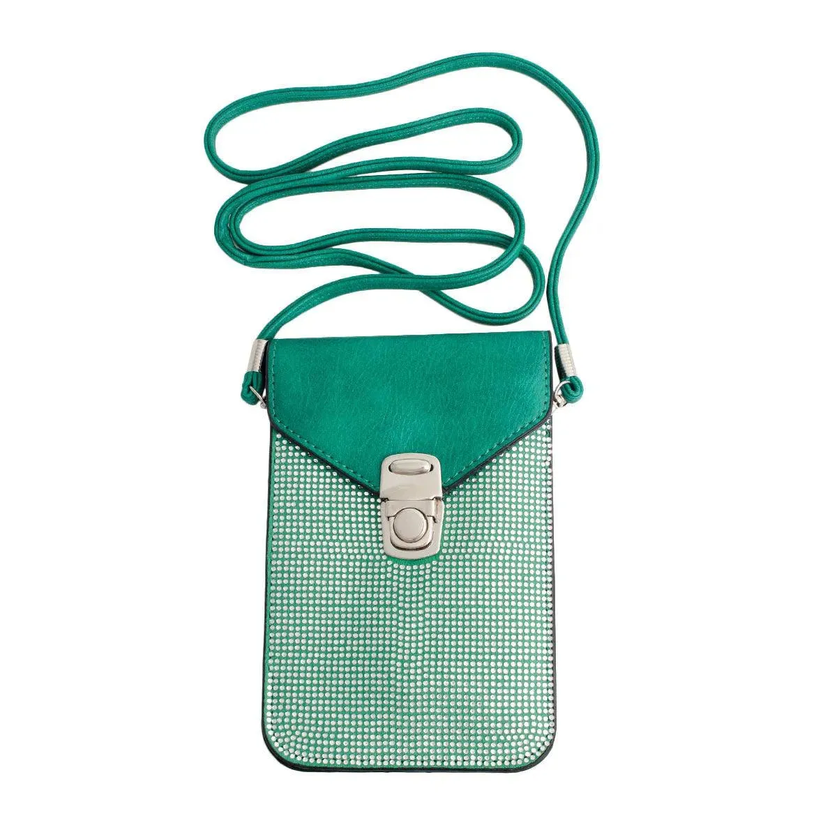 Green Crossbody Cellular Phone Bag with Card Slots for Women