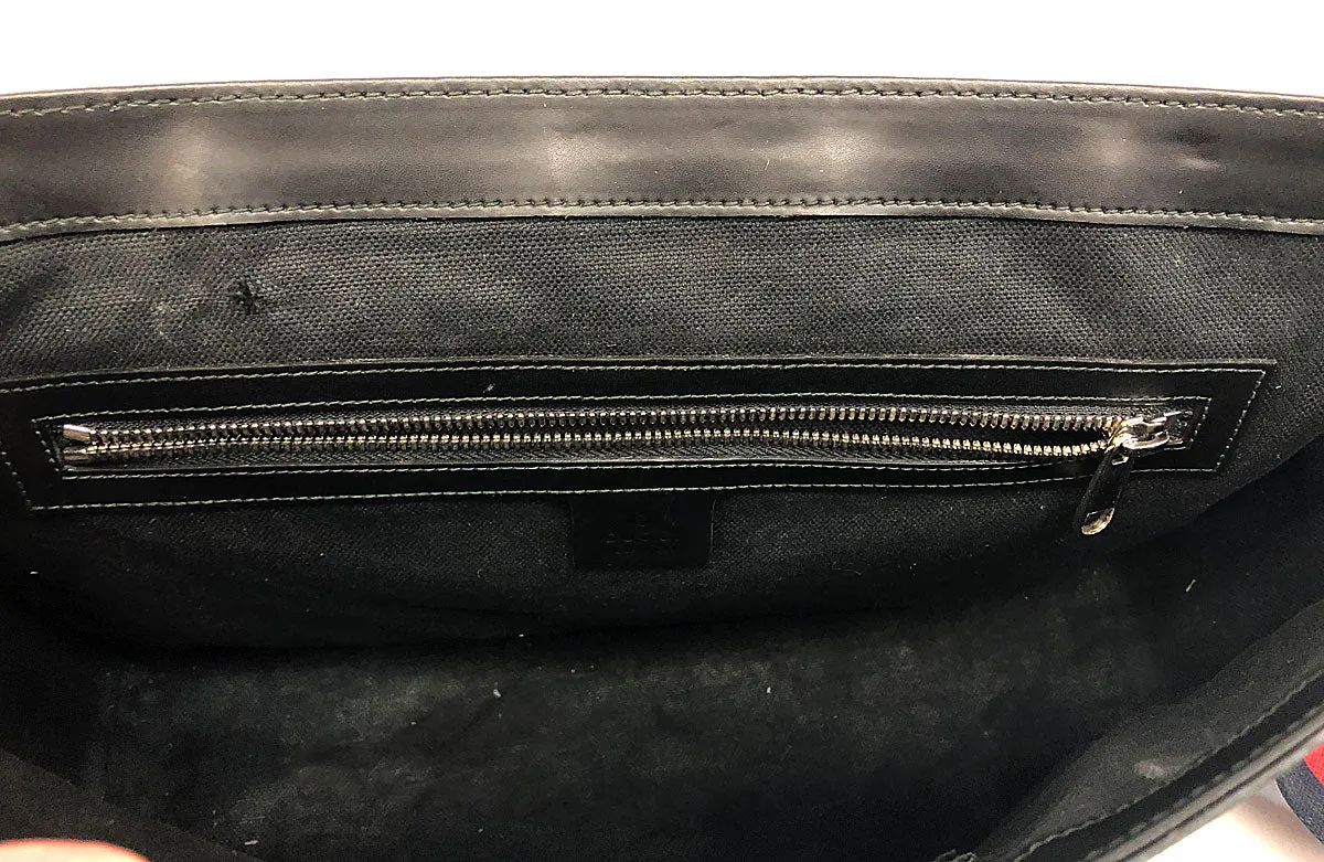 Gucci GG Supreme Black Flap Messenger Bag