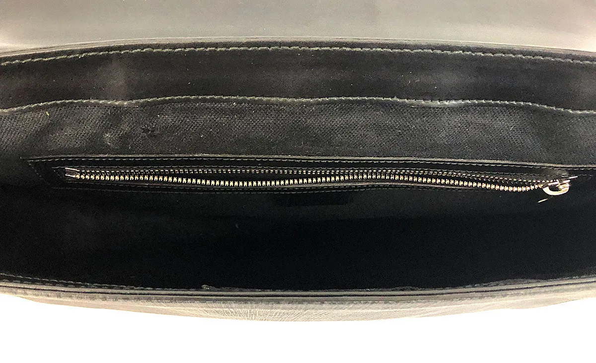 Gucci GG Supreme Black Flap Messenger Bag