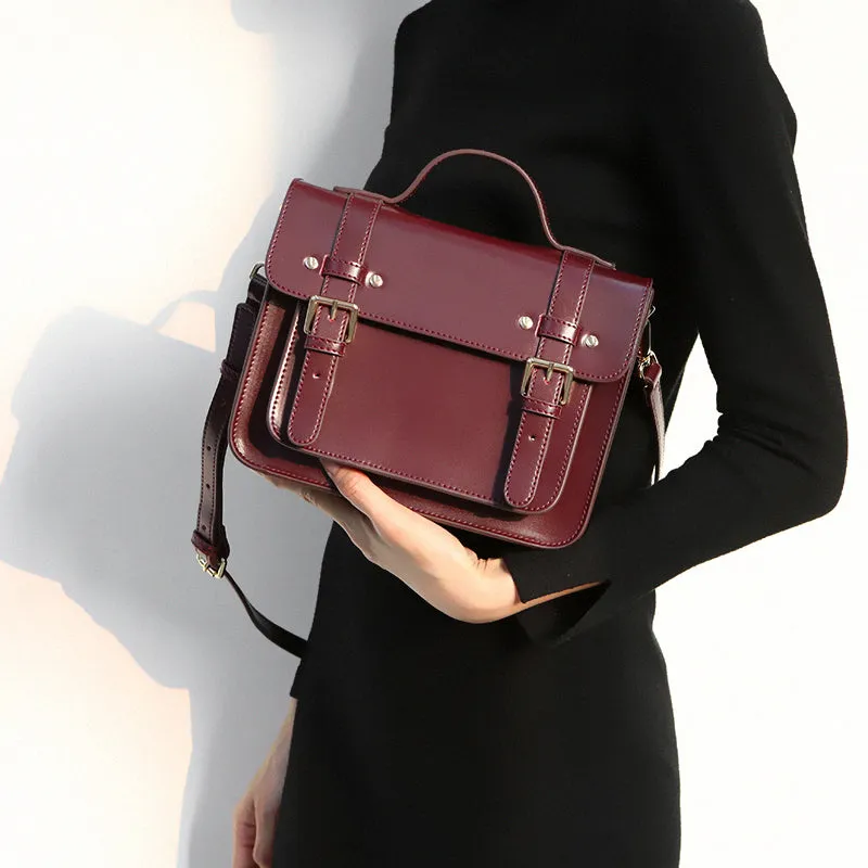 High Quality Leather Small Satchel Shoulder Bags For Ladies