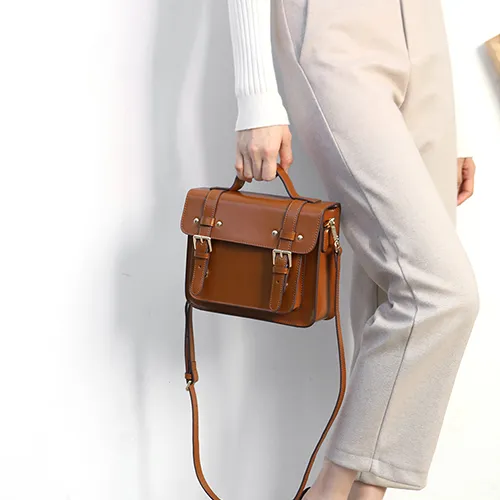 High Quality Leather Small Satchel Shoulder Bags For Ladies