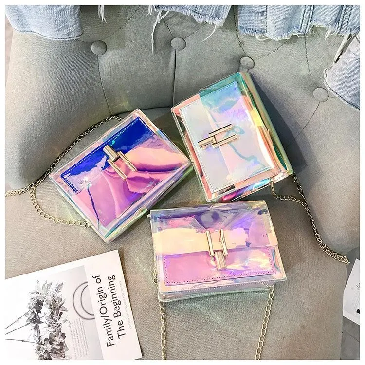 Holographic Transparent Messenger Fashion Bag