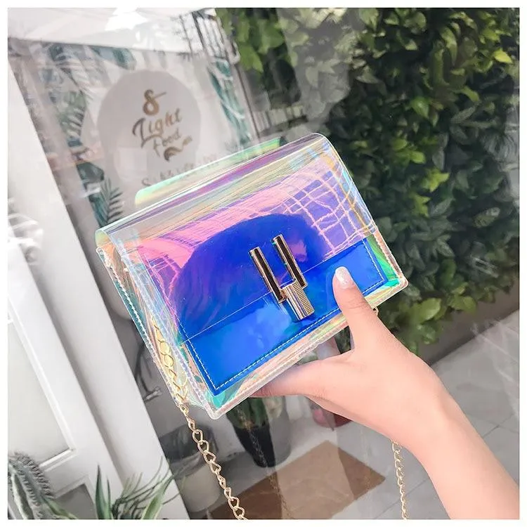 Holographic Transparent Messenger Fashion Bag