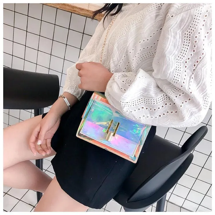 Holographic Transparent Messenger Fashion Bag