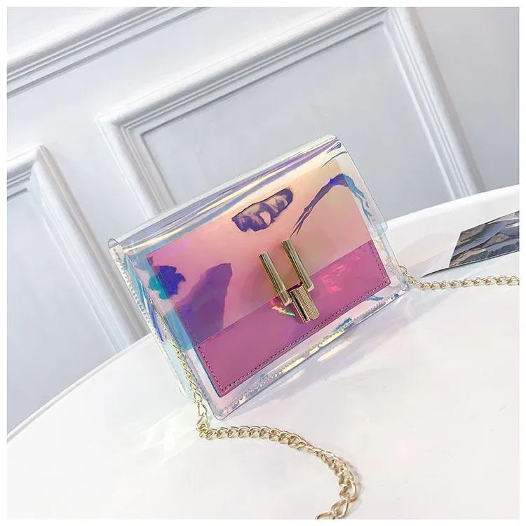 Holographic Transparent Messenger Fashion Bag