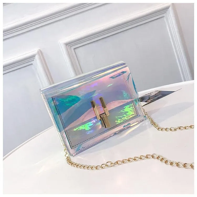 Holographic Transparent Messenger Fashion Bag