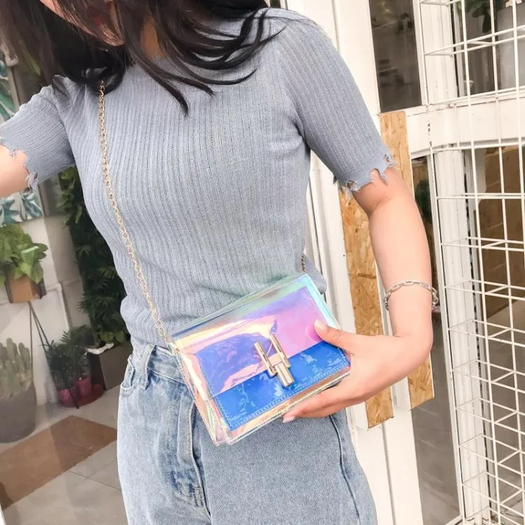 Holographic Transparent Messenger Fashion Bag