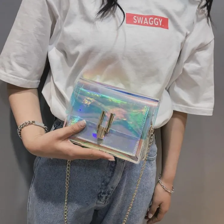 Holographic Transparent Messenger Fashion Bag