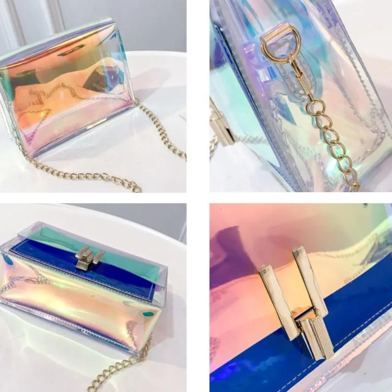 Holographic Transparent Messenger Fashion Bag