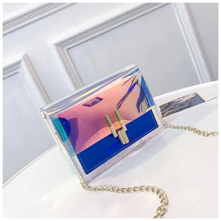 Holographic Transparent Messenger Fashion Bag