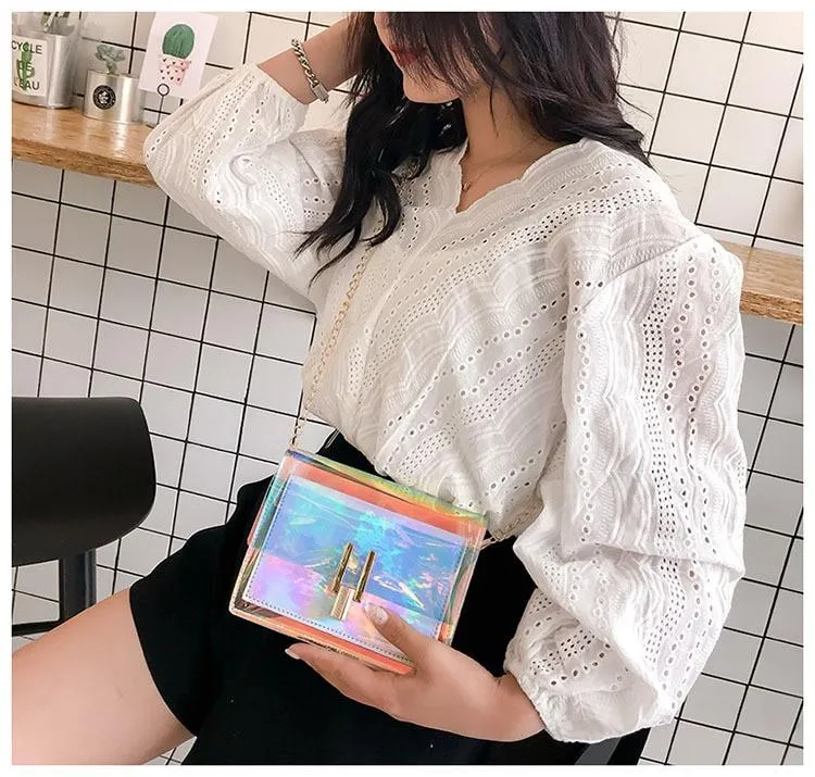 Holographic Transparent Messenger Fashion Bag