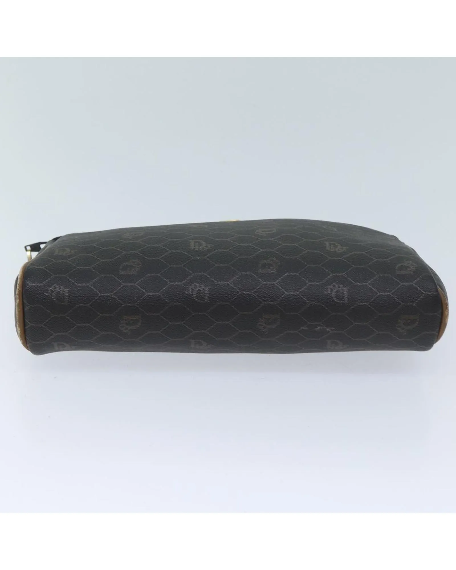 Honeycomb Canvas Clutch Bag in Black PVC Leather by Christian Dior