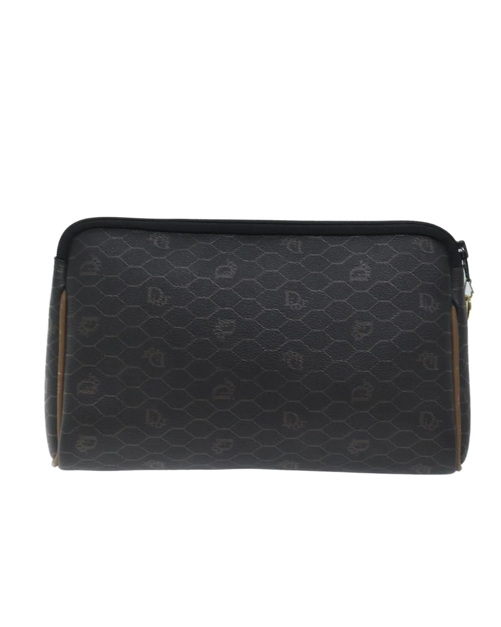 Honeycomb Canvas Clutch Bag in Black PVC Leather by Christian Dior