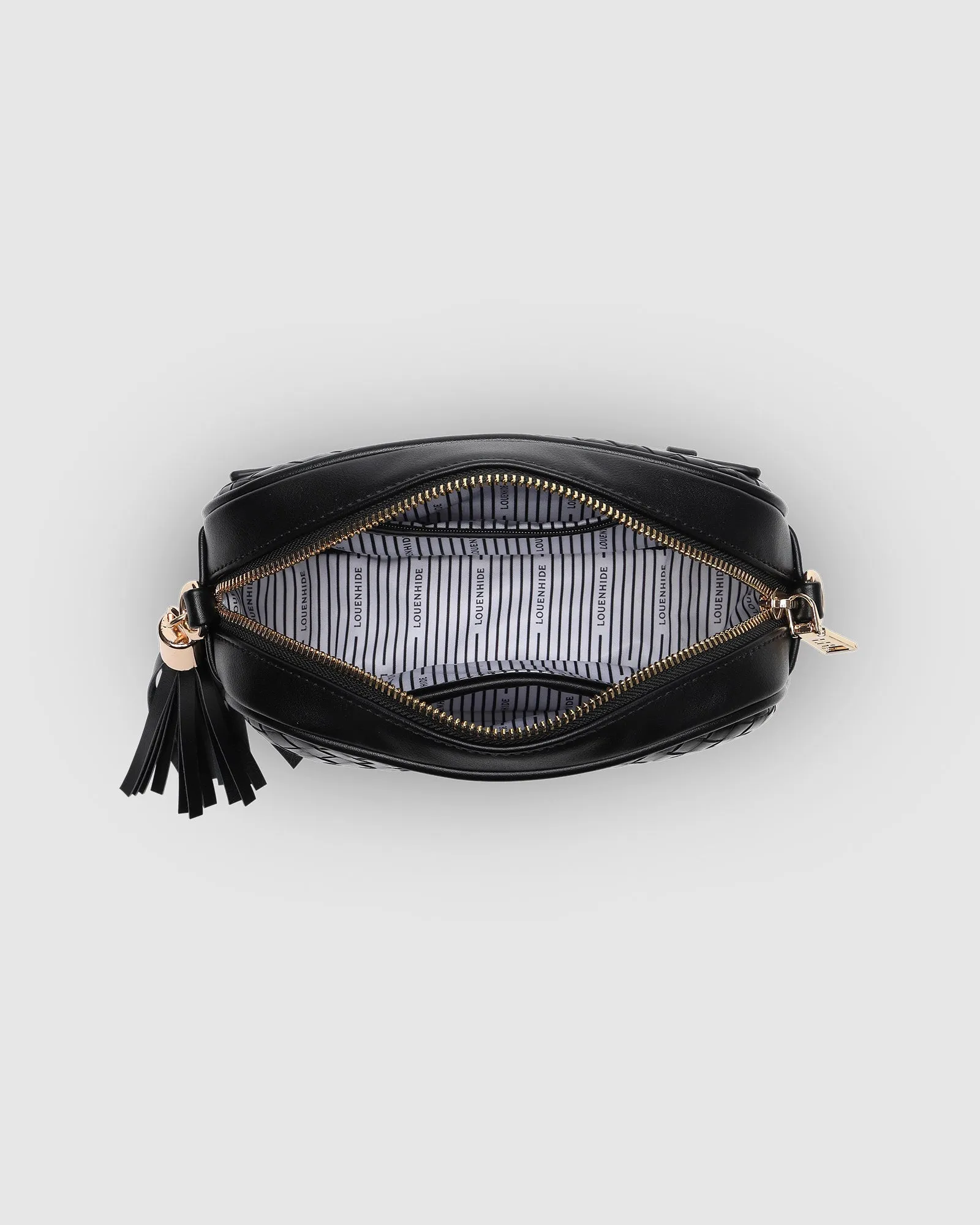 JACINTA WOVEN CROSSBODY BAG BLACK