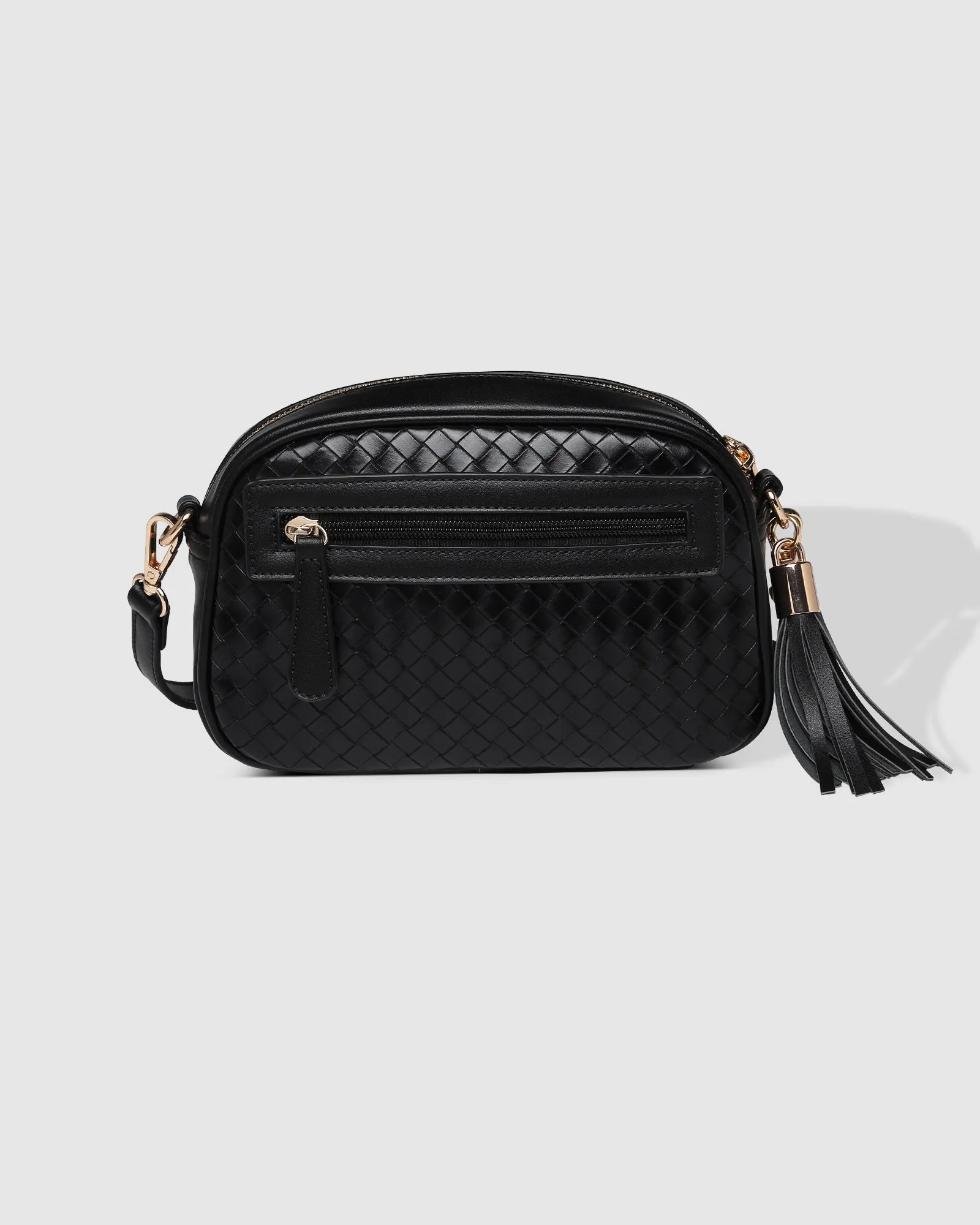 JACINTA WOVEN CROSSBODY BAG BLACK