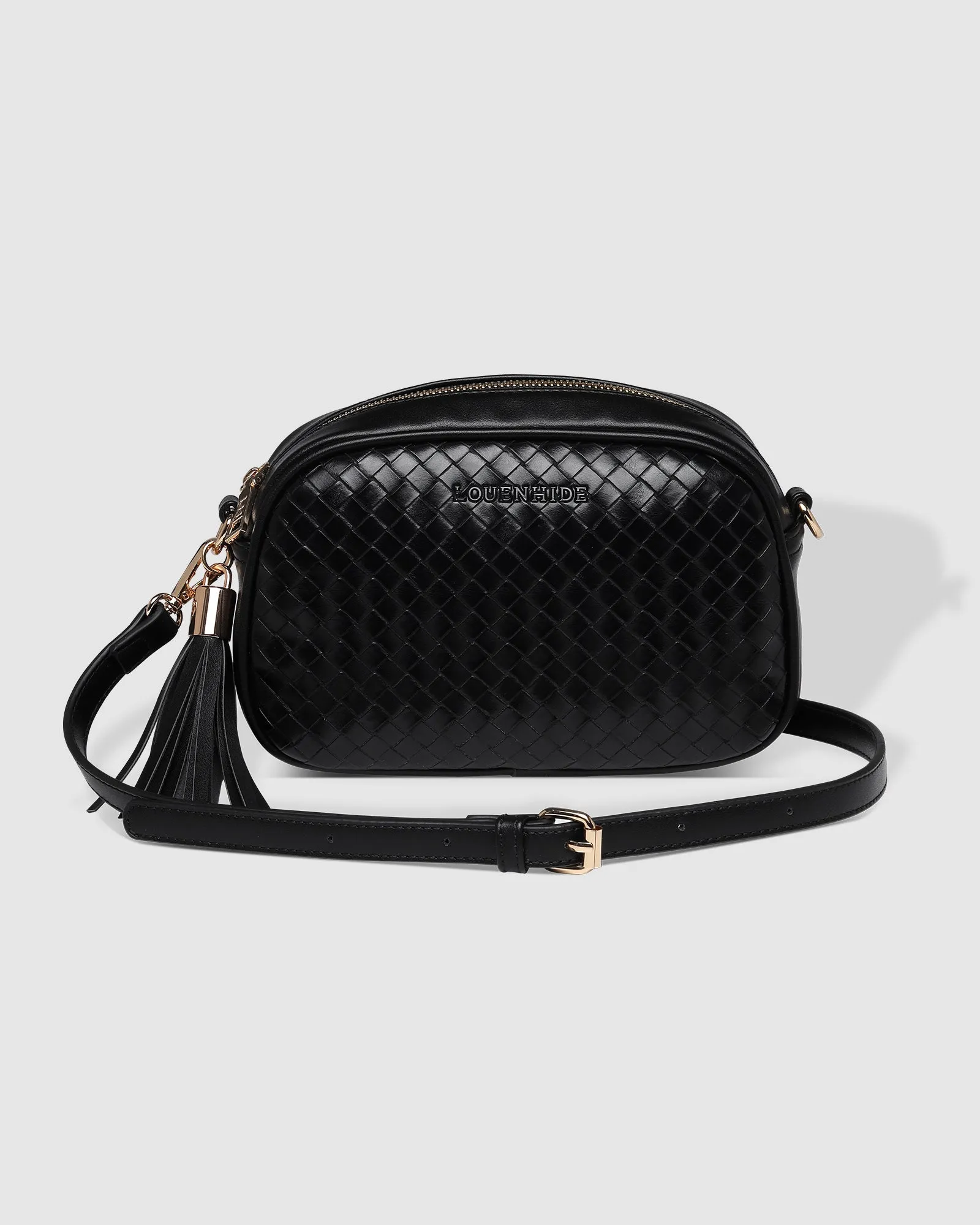 JACINTA WOVEN CROSSBODY BAG BLACK